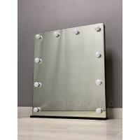 Гримерное зеркало без рамы 80х70 с подсветкой на подставке премиум